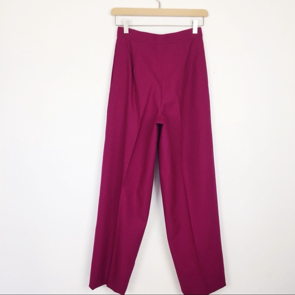 Vintage super high waisted pleated wool pants pink - Picture 2 of 6